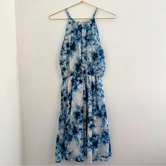 Japna Flower Dress XS Blue Flowers Spring Dress - Picture 1 of 11